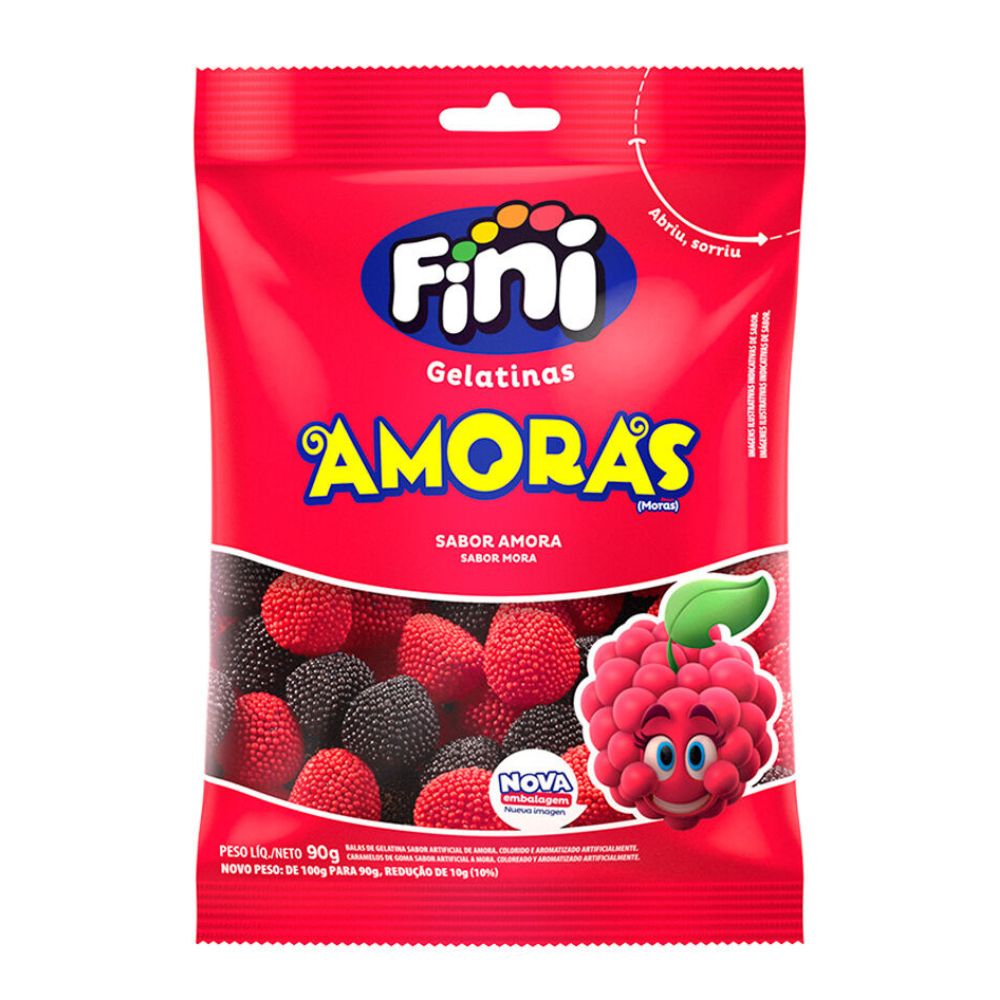 Bala Fini Gelatina Amoras 90g