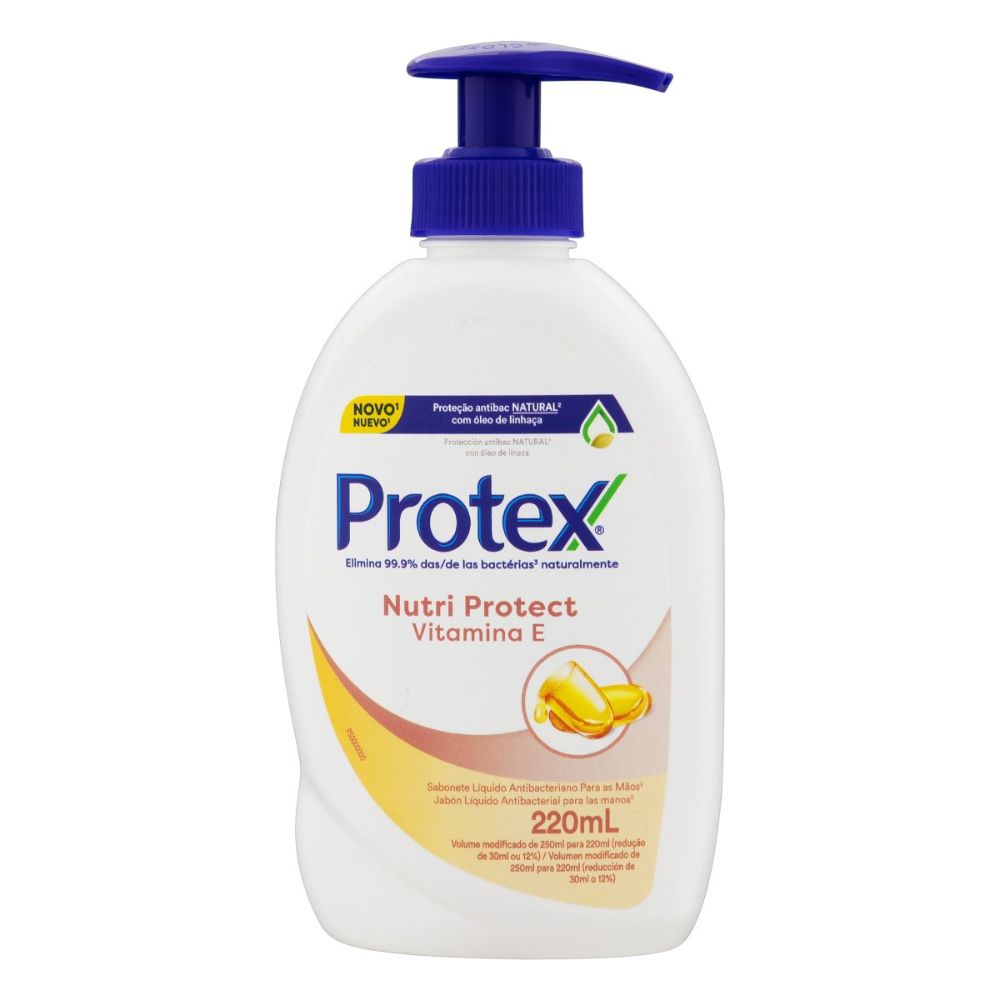 Sabonete Líquido Antibacteriano para as Mãos Protex Nutri  Protect Vitamina E 220ml
