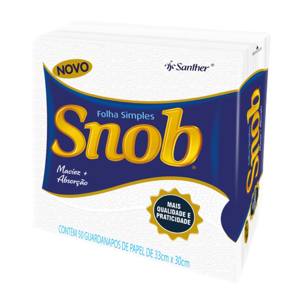 Guardanapo Snob Folha Simples 33x30 50 Unidades