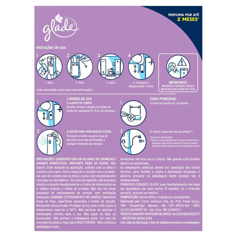 Aparelho-e-Odorizador-de-Ambiente-Lavanda---Vanilla-Glade-Automatic-Caixa-269ml