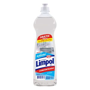Detergente Gel Concentrado Cristal Limpol Squeeze Leve 511g Pague 411g