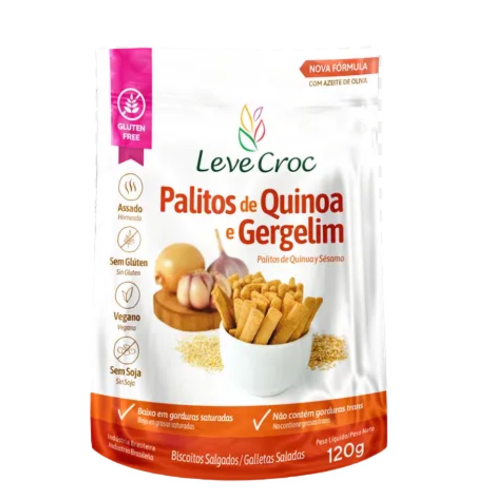 Palitos Salgados de Quinoa e Gergelim Leve Croc 120g