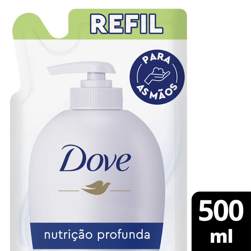 Sabonete Líquido para as Mãos Dove Nutrição Profunda Sachê 500ml Refil Leve  Mais Pague Menos 