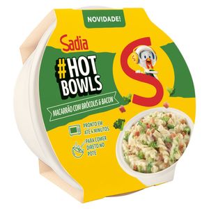 Macarrão com Brócolis e Bacon Sadia Hot Bowls Pote 300g