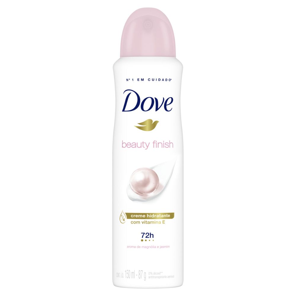 Antitranspirante Aerossol Magnólia e Jasmim Dove Beauty Finish 150ml 