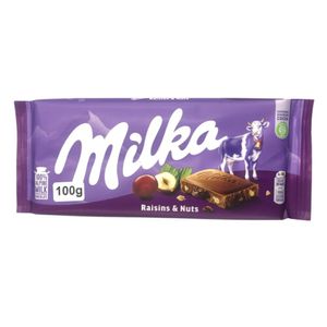 Chocolate Importado Milka ao Leite com Uva Passas e Avelã 100g