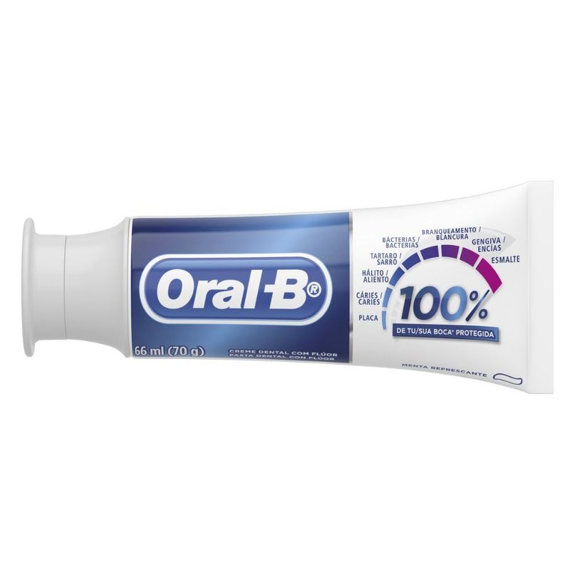 Creme Dental Menta Refrescante Oral-B 100% Caixa 70g - Festval