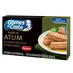 Filé de Atum em Pedaços em Azeite de Oliva Gomes da Costa Caixa 84g