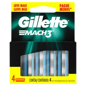 Carga de Aparelho para Barbear Gillette Mach3 4 Unidades Leve Mais Pague Menos