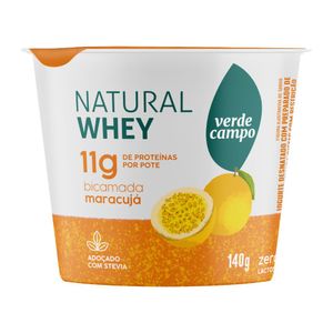 Iogurte Desnatado Bicamadas Maracujá Zero Lactose Verde Campo Natural Whey Pote 140g