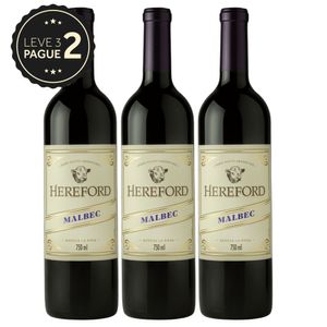 Vinho Argentino Hereford Malbec 750ml Leve 3 Pague 2