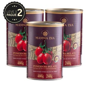 Molho de Tomate Pelado Mamma Bia 400g Leve 3 Pague 2 KIT PRONTO