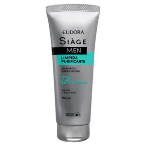 Shampoo Eudora Siàge Men Limpeza Purificante Bisnaga 250ml