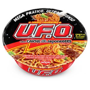 Macarrão Instantâneo Yakissoba Carne com Molho Japonês Nissin U.F.O. Bandeja 97g