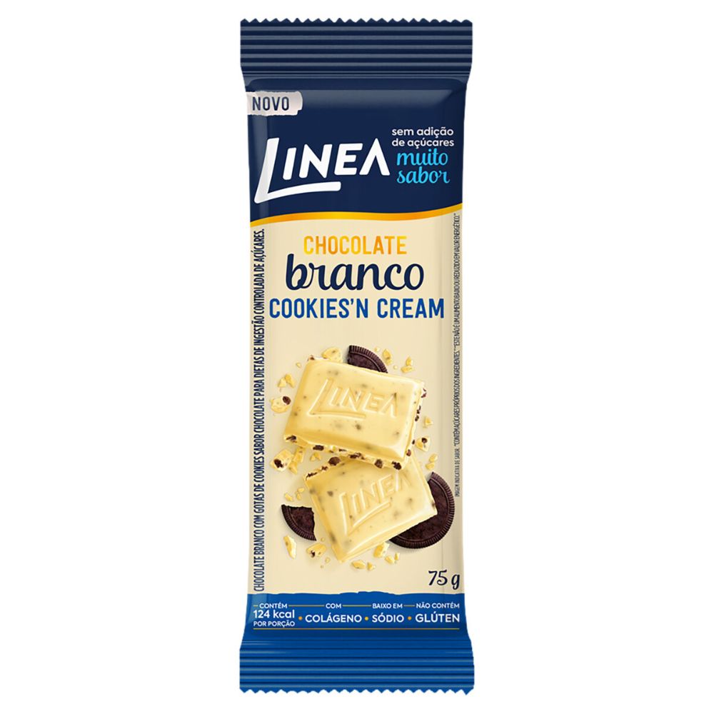 Chocolate Branco Cookies'n Cream Linea Pacote 75g