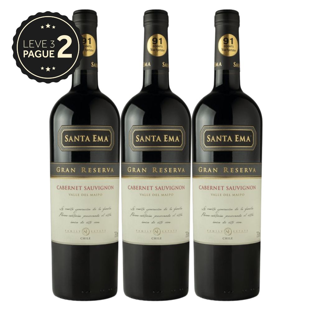 Vinho Chileno Santa Ema Gran Reserva Cabernet Sauvignon 750ml Leve 3 Pague 2