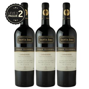 Vinho Chileno Santa Ema Gran Reserva Carménère 750ml Leve 3 Pague 2