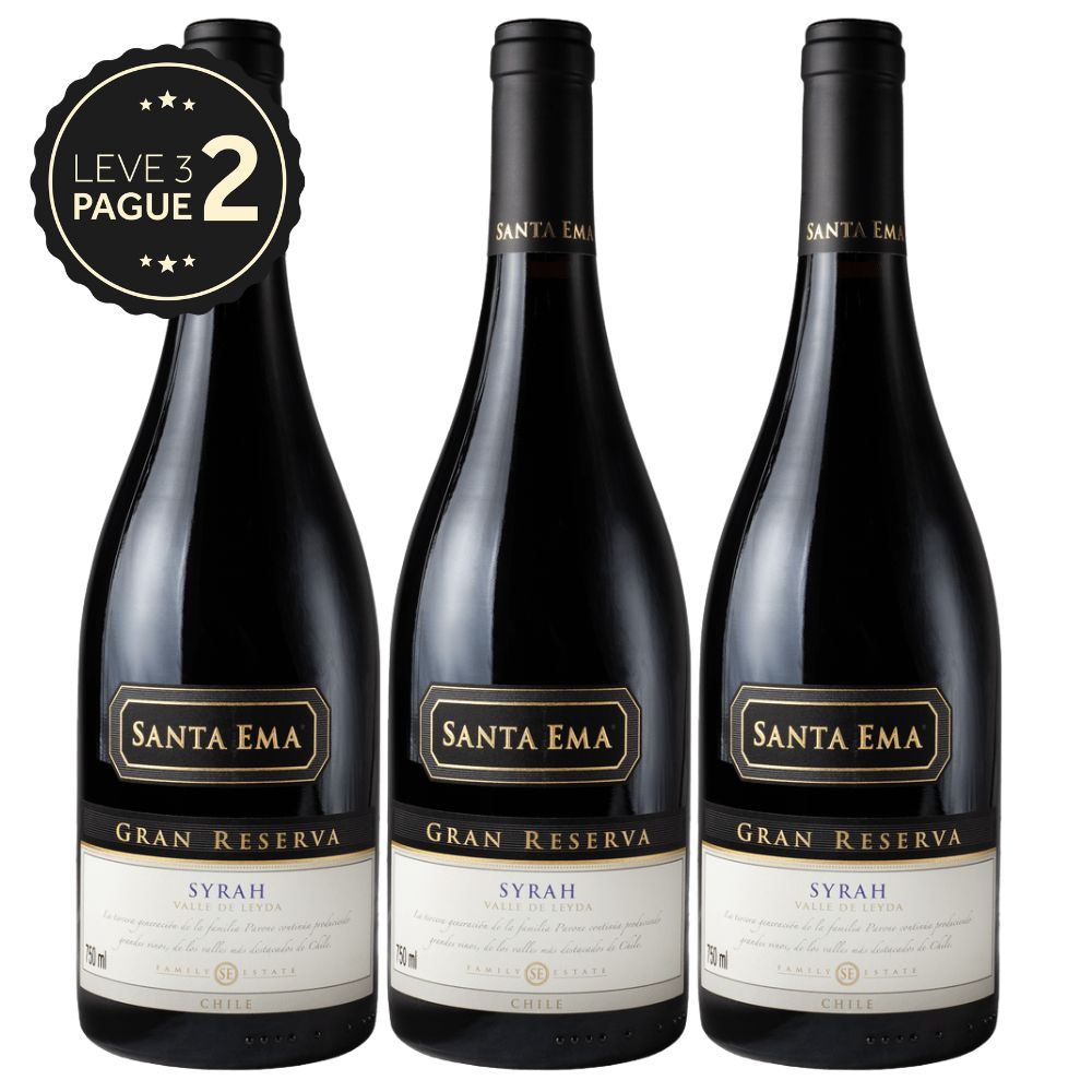 Vinho Chileno Santa Ema Gran Reserva Syrah 750ml Leve 3 Pague 2