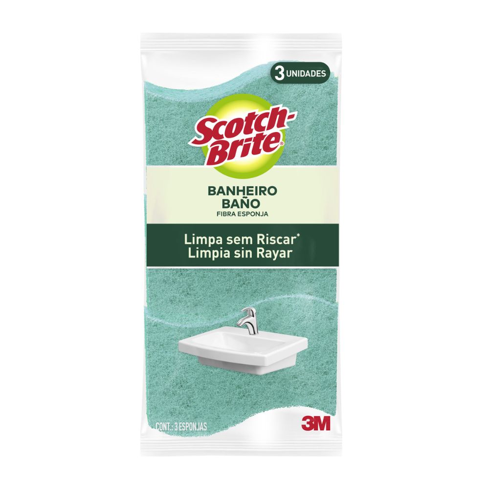 Esponja Não Risca Banheiro Scotch-Brite 3 Unidades
