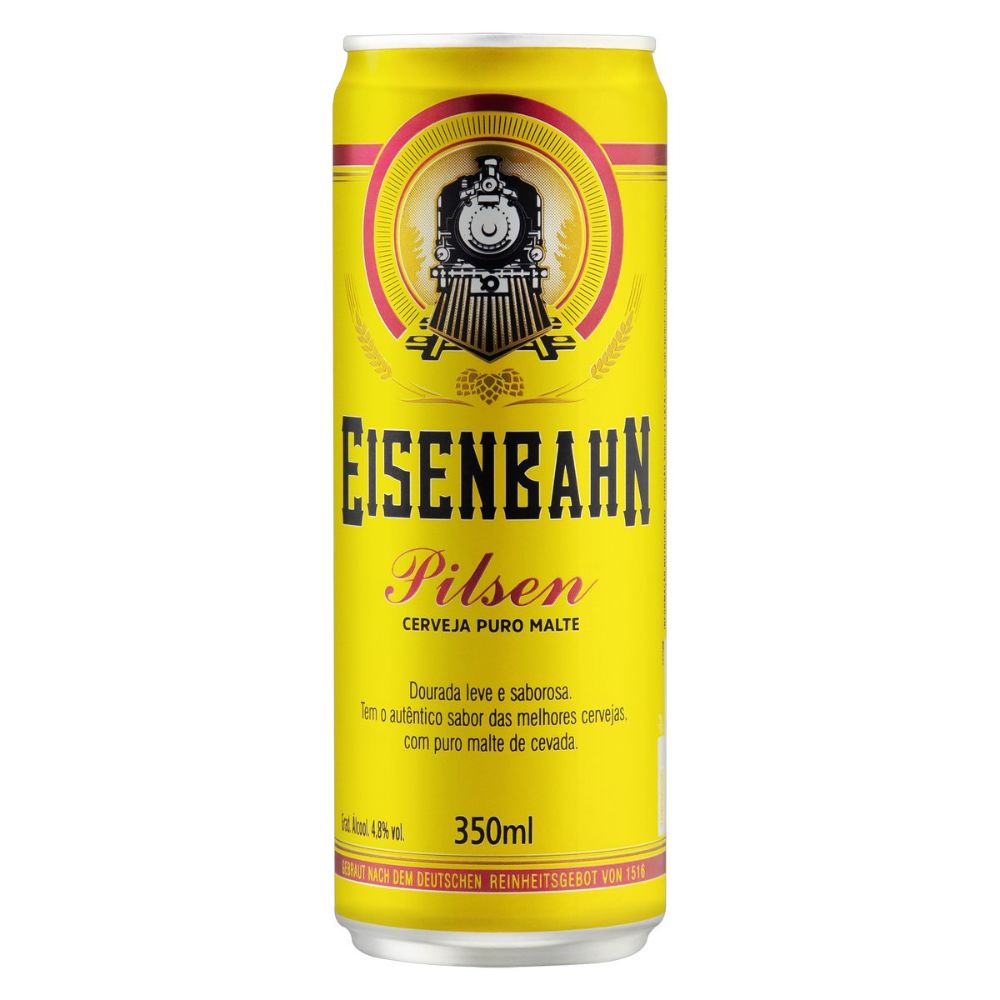 Cerveja Eisenbahn Pilsen Puro Malte Lata 350ml