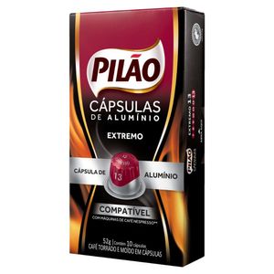 Café em Cápsula Torrado e Moído Espresso Extremo Pilão Caixa 52g 10 Unidades