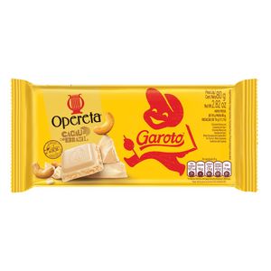 Chocolate Branco Opereta Castanha De Caju Tablete 80g
