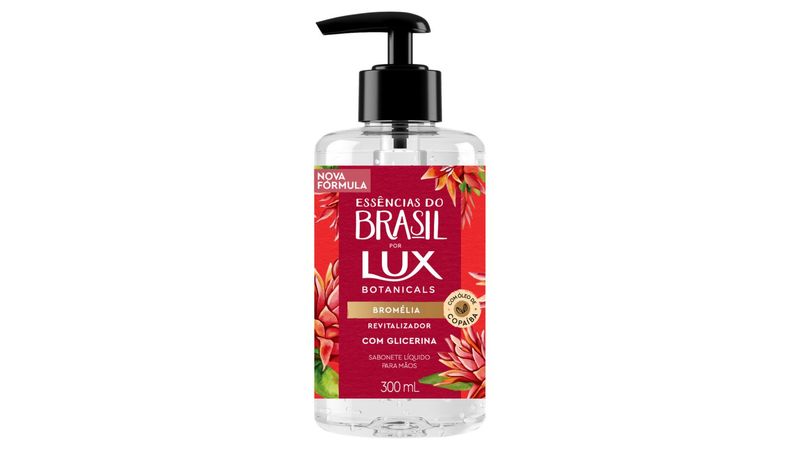 Sabonete Líquido de Glicerina para as Mãos Bromélia Lux Botanicals  Essências do Brasil Frasco 300ml 