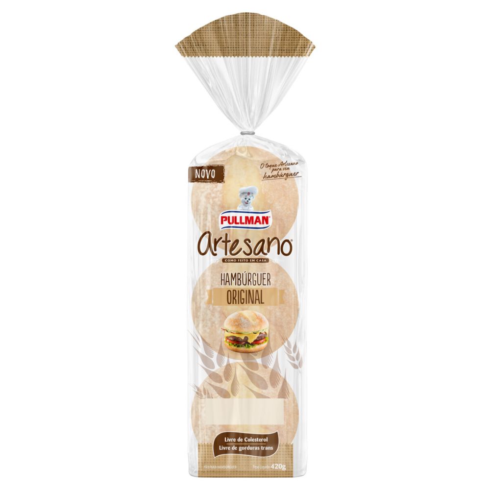 Pão para Hambúrguer Original Pullman Artesano Pacote 420g