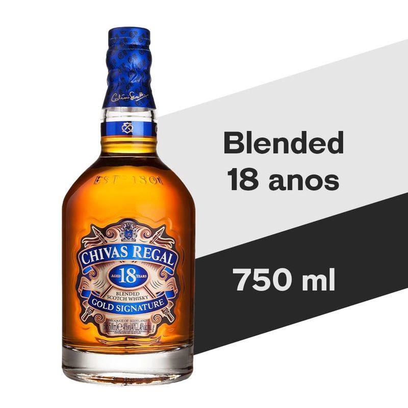 Whisky Chivas Regal 18 anos Escocês - 750 ml - Festval