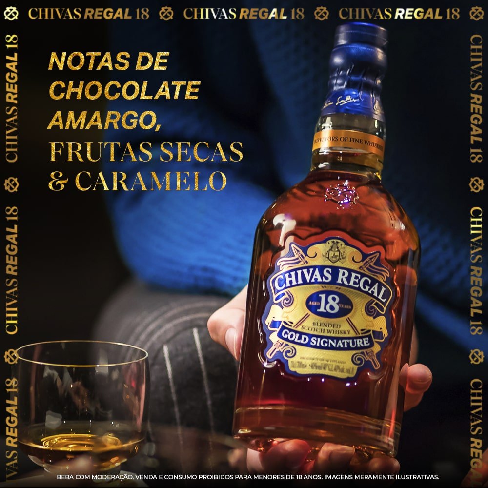 Whisky Chivas Regal 18 anos Escocês - 750 ml - Festval