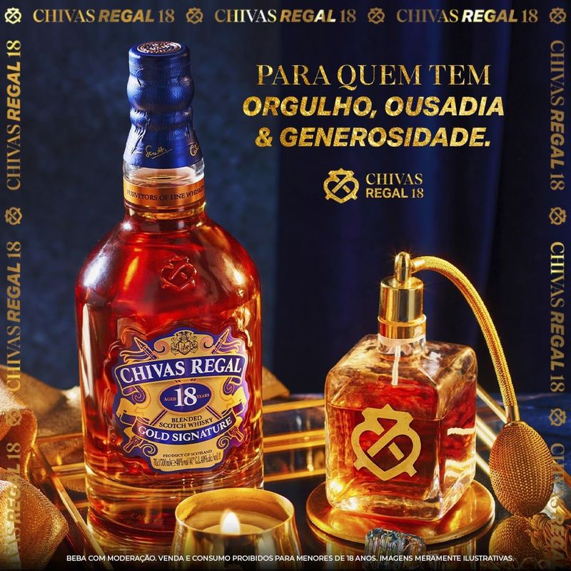 Whisky Chivas Regal 18 anos Escocês - 750 ml - Festval