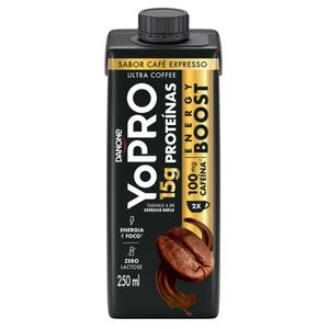 Bebida Láctea Café Expresso Zero Lactose Yopro Energy Boost Caixa 250ml