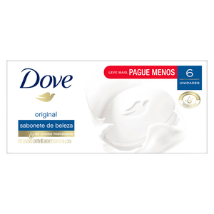 Sabonete Barra Original Dove Envoltório 6 Unidades 90g Cada Leve Mais Pague Menos