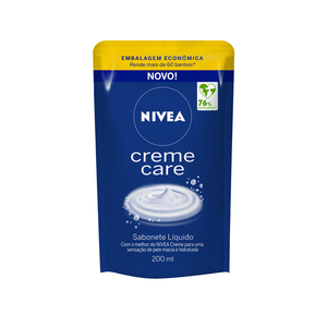 Sabonete Líquido Nivea Creme Care Sachê 200ml Refil Embalagem Econômica