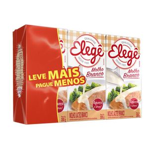 Pack Molho Branco Elegê Caixa 3 Unidades 200g Cada Leve Mais Pague Menos