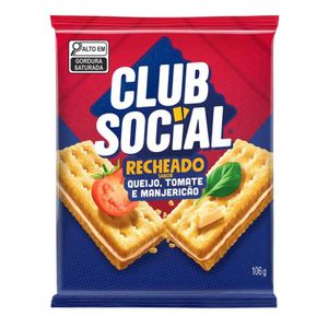 Biscoito Salgado Club Social Recheado Queijo Tomate e Manjericão multipack 106g