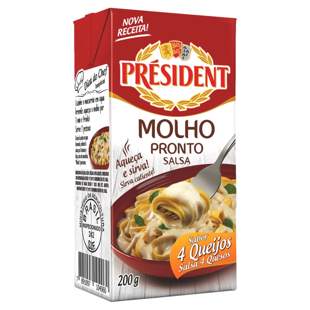 Molho 4 Queijos Président Caixa 200g