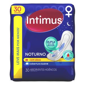 Absorvente com Abas Suave Intimus Noturno Pacote 30 Unidades Leve Mais Pague Menos