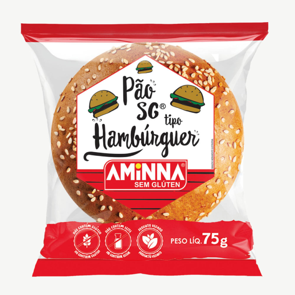 Pao Aminna Hamburguer Sem Glúten 75g