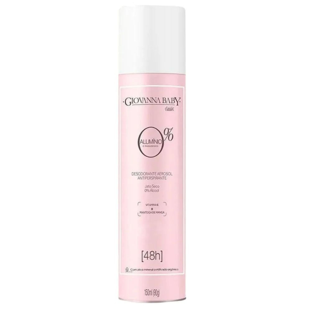 Desodorante Giovanna Baby Classic 0% Alumínio Aerossol Antiperspirante 150ml