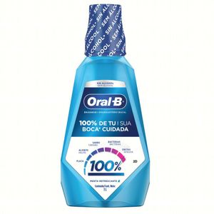 Enxaguante Bucal Zero Álcool Menta Refrescante Oral-B 100% Frasco 1L