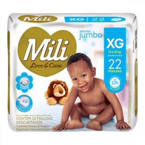 Fralda Descartável Mili Love & Care Jumbo XG 22 Unidades