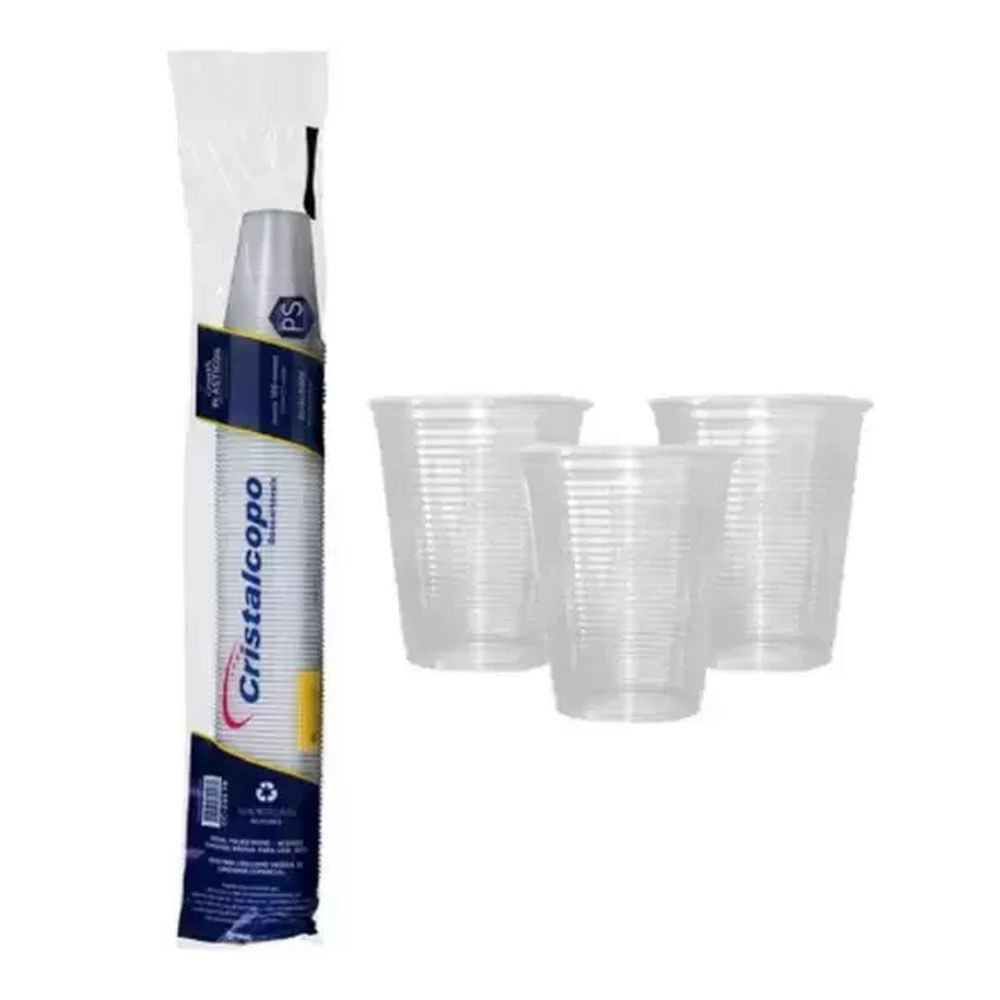 Copo Descartável Cristalcopos Transparente 300ml 100 Unidades