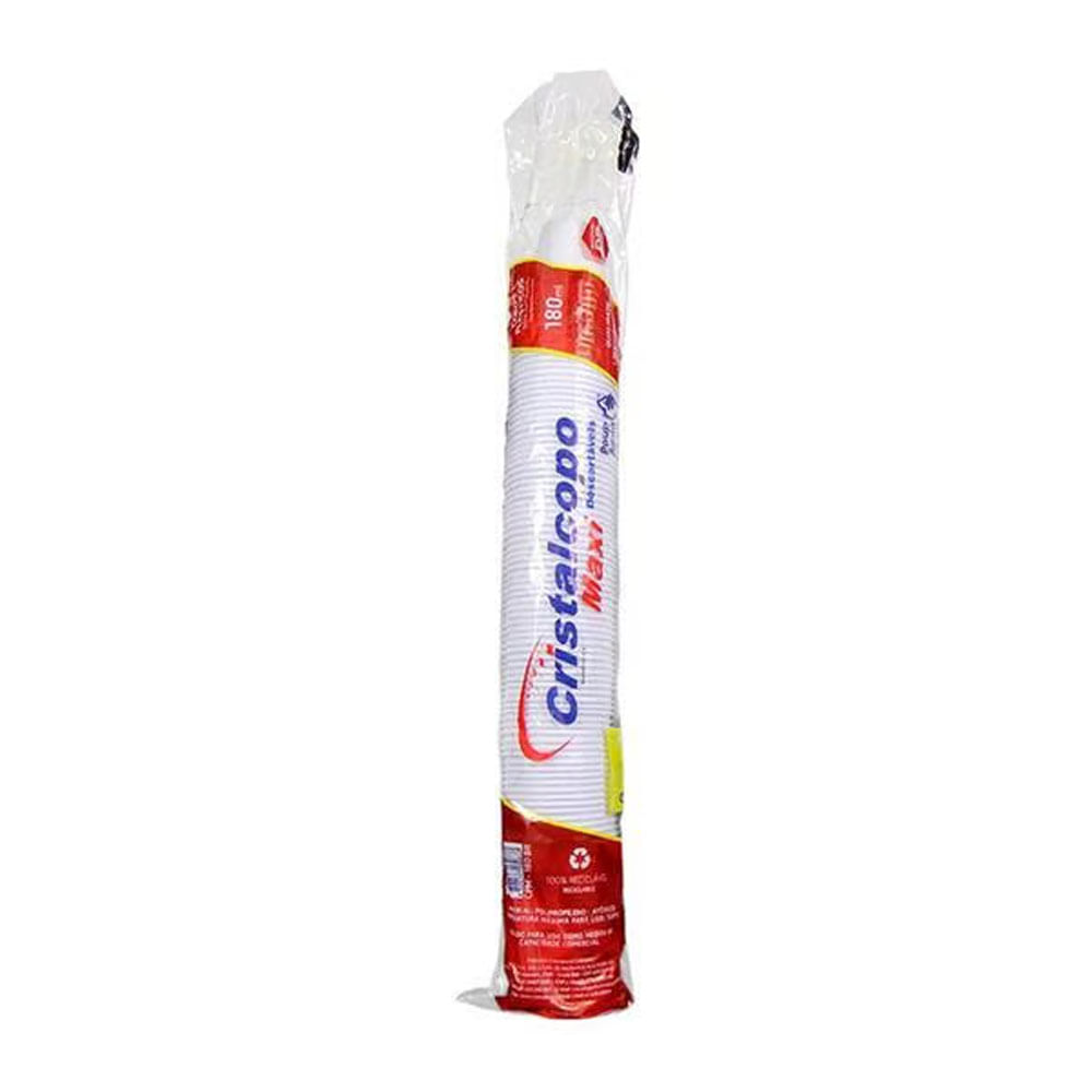 Copo Descartável Cristalcopos Transparente 180ml 100 Unidades
