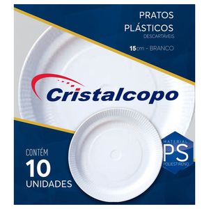 Prato Descartável Branco Cristalcopo 15cm 10 Unidade