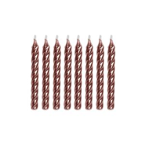 Velas Espiral Rosé Silver Festas 8 Unidades