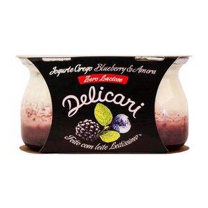 Iogurte Zero Lactose Delicari Duo Blueberry Amora 340g