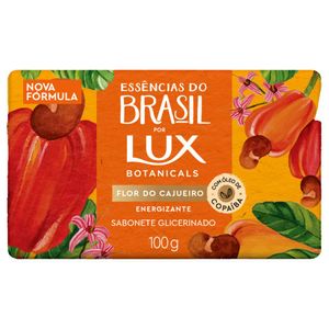 Sabonete Barra Glicerinado Flor do Cajueiro Lux Botanicals Essências do Brasil Envoltório 100g