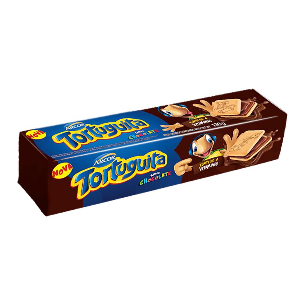 Biscoito Quadrado Chocolate Tortuguita 130g
