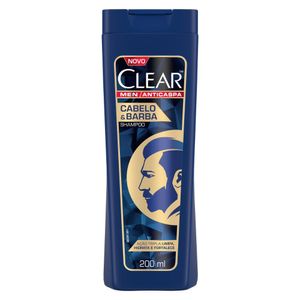 Shampoo Anticaspa Clear Men Cabelo & Barba Frasco 200ml